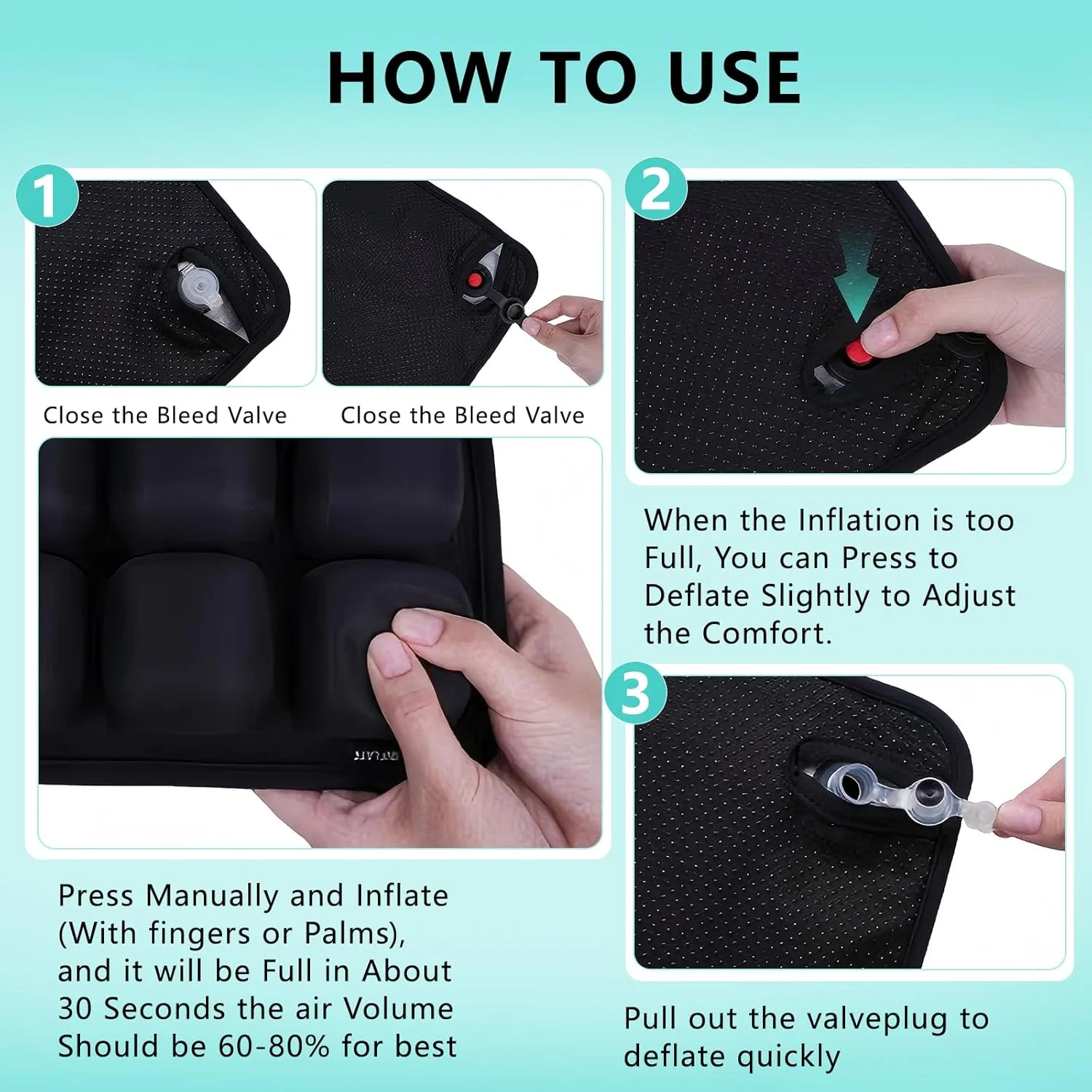 بالشتک صندلی مسافرتی، بالشتک های هوای سه بعدی راحت، بالشتک مسافرتی بادی برای هواپیما، صندلی ماشین، صندلی اداری، ویلچر، بالشتک های کف، تسکین فشار خود باد شونده با 36 ایربگ بالشتک صندلی مسافرتی، بالشتک های هوای سه بعدی راحت، بالشتک مسافرتی بادی برای هواپیما، صندلی ماشین، صندلی اداری، ویلچر، بالشتک های کف، تسکین فشار خود باد شونده با 36 ایربگ