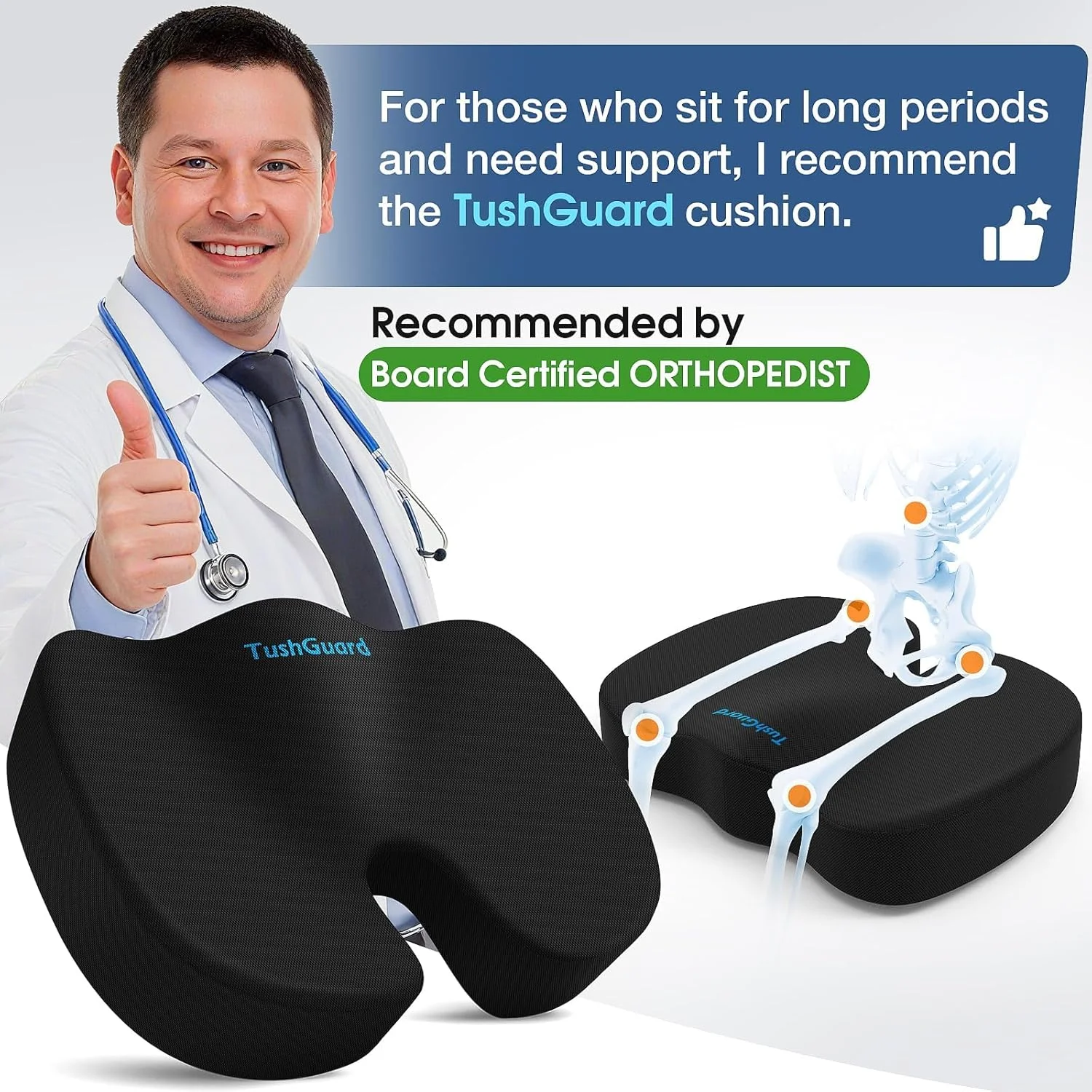 بالشتک صندلی TushGuard برای صندلی اداری، فوم حافظه دار، ضد لغزش، بالشتک صندلی میز، پشتی، دنبالچه، سیاتیک، تسکین درد دنبالچه، بالشتک باسن برای صندلی اداری، ماشین، ویلچر، مشکی بالشتک صندلی TushGuard برای صندلی اداری، فوم حافظه دار، ضد لغزش، بالشتک صندلی میز، پشتی، دنبالچه، سیاتیک، تسکین درد دنبالچه، بالشتک باسن برای صندلی اداری، ماشین، ویلچر، مشکی