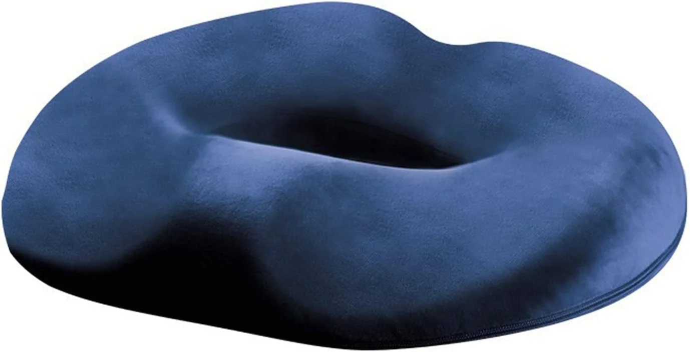 بالشتک دوناتی فوم حافظه‌دار تایکام - تسکین درد دنبالچه، بالشتک صندلی فوم حافظه‌دار برای صندلی اداری، بالشتک صندلی چرخدار برای باسن و کمر (آبی)
