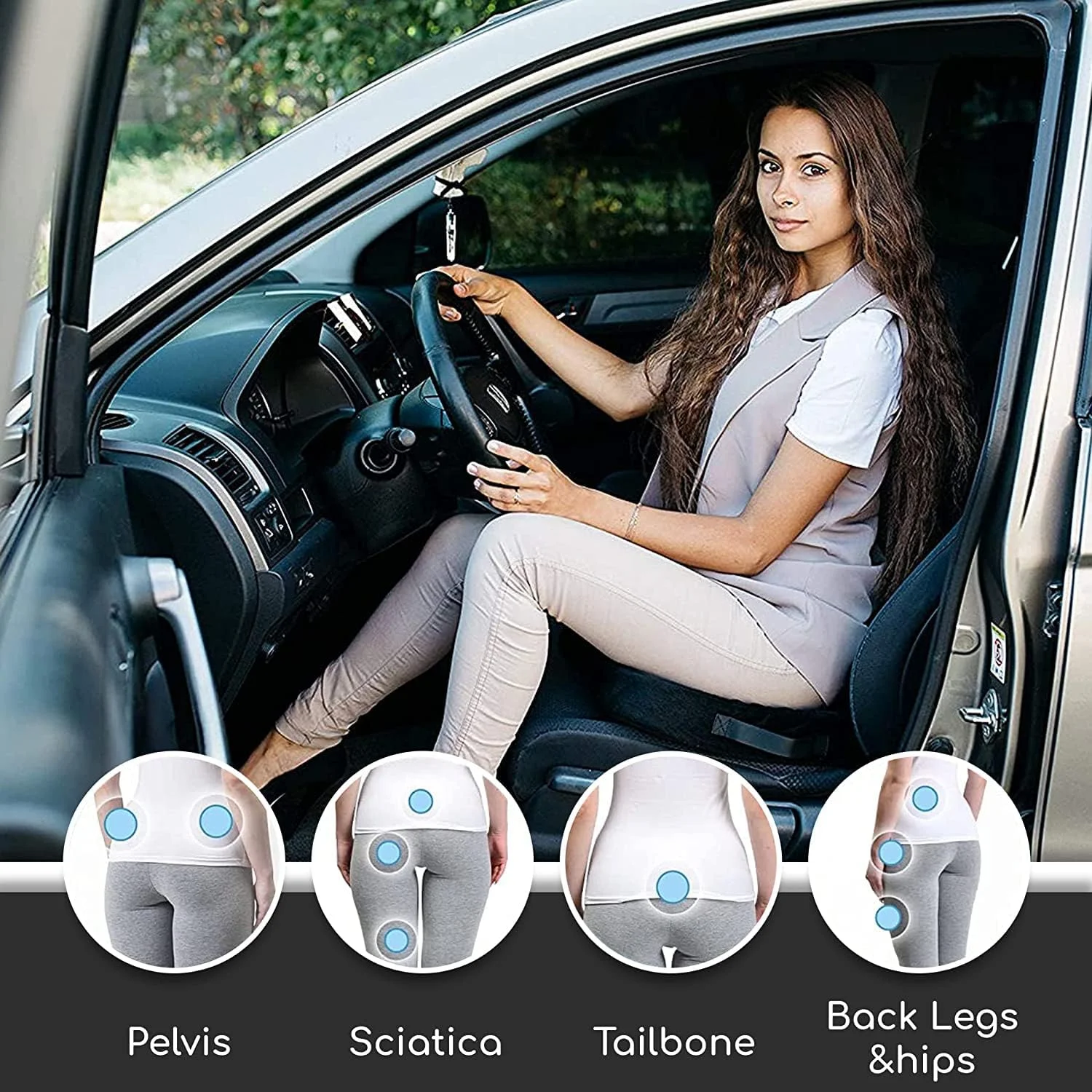 بالشتک دوناتی فوم حافظهدار تایکام - تسکین درد دنبالچه، بالشتک صندلی فوم حافظهدار برای صندلی اداری، بالشتک صندلی چرخدار برای باسن و کمر (آبی) بالشتک دوناتی فوم حافظهدار تایکام - تسکین درد دنبالچه، بالشتک صندلی فوم حافظهدار برای صندلی اداری، بالشتک صندلی چرخدار برای باسن و کمر (آبی)