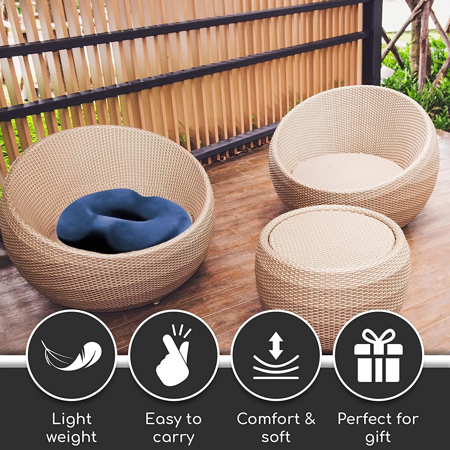 بالشتک دوناتی فوم حافظهدار تایکام - تسکین درد دنبالچه، بالشتک صندلی فوم حافظهدار برای صندلی اداری، بالشتک صندلی چرخدار برای باسن و کمر (آبی) بالشتک دوناتی فوم حافظهدار تایکام - تسکین درد دنبالچه، بالشتک صندلی فوم حافظهدار برای صندلی اداری، بالشتک صندلی چرخدار برای باسن و کمر (آبی)