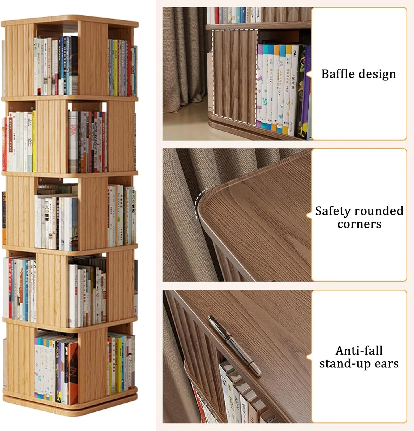 قفسه کتاب چوبی گردان YVYKFZD، برج قفسه کتاب چرخشی 360 درجه، قفسه نگهداری ایستاده، سازمان دهنده قفسه کتاب گوشه مربعی، برای فضای کوچک، اتاق خواب (سفید، 3 طبقه 45x45x99 سانتی متر) قفسه کتاب چوبی گردان YVYKFZD، برج قفسه کتاب چرخشی 360 درجه، قفسه نگهداری ایستاده، سازمان دهنده قفسه کتاب گوشه مربعی، برای فضای کوچک، اتاق خواب (سفید، 3 طبقه 45x45x99 سانتی متر)