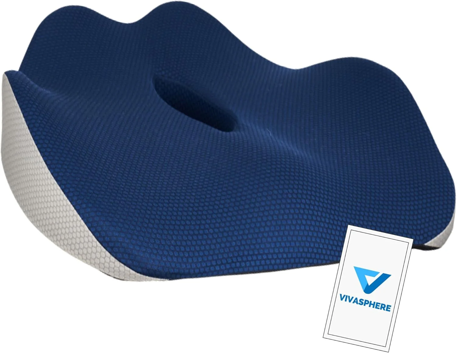 بالشتک فوم صندلی مموری - پشتیبانی از صندلی برای صندلی اداری، ماشین و استفاده در منزل - روکش تنفسی - آبی