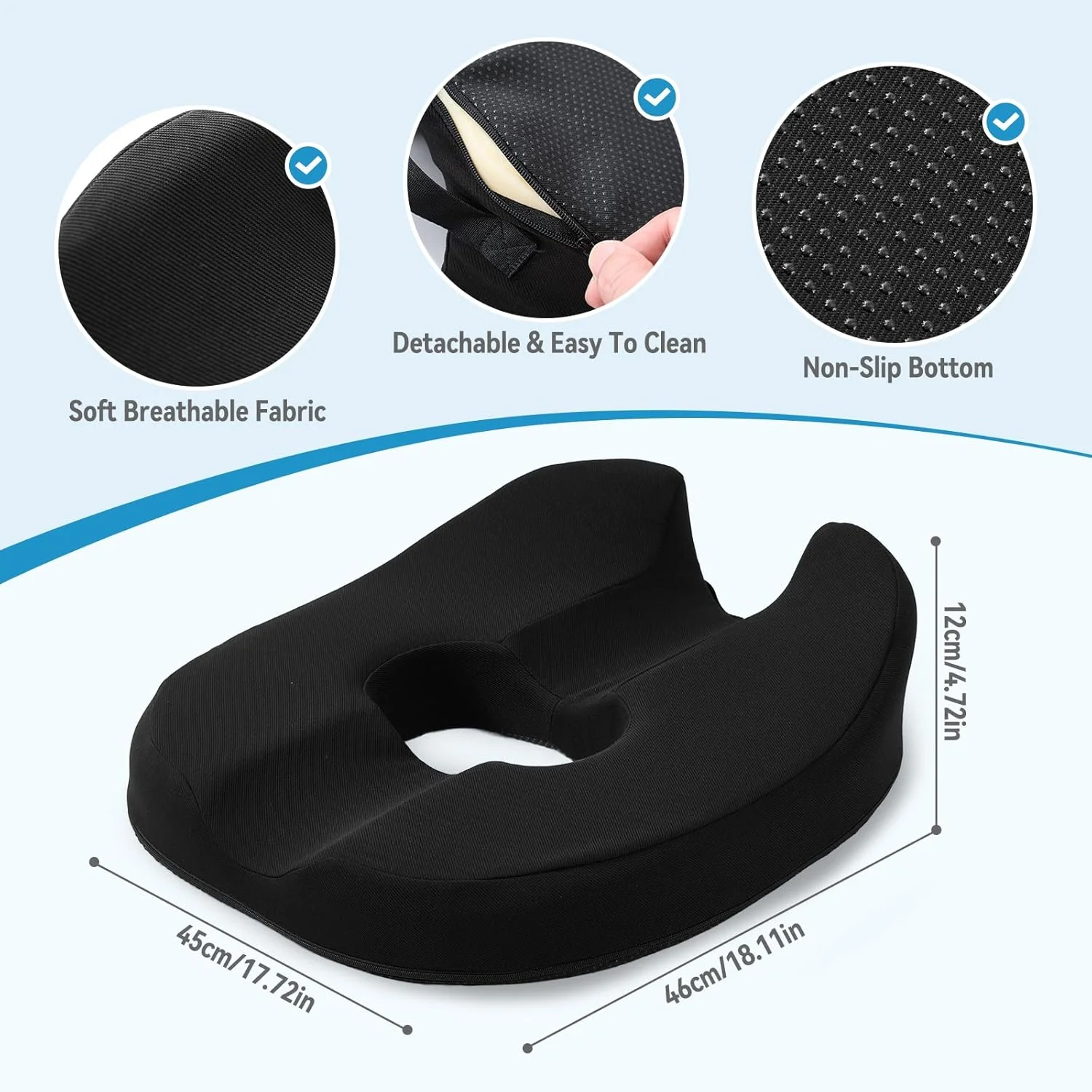 بالشتک دنبالچه Warmiehomy برای تسکین درد دنبالچه، بالشتک بزرگ ارگونومیک صندلی اداری، بالشتک صندلی فوم حافظه دار برای سیاتیک، بالشتک صندلی کاهش فشار برای صندلی اداری، صندلی گیمینگ، ماشین، ویلچر بالشتک دنبالچه Warmiehomy برای تسکین درد دنبالچه، بالشتک بزرگ ارگونومیک صندلی اداری، بالشتک صندلی فوم حافظه دار برای سیاتیک، بالشتک صندلی کاهش فشار برای صندلی اداری، صندلی گیمینگ، ماشین، ویلچر