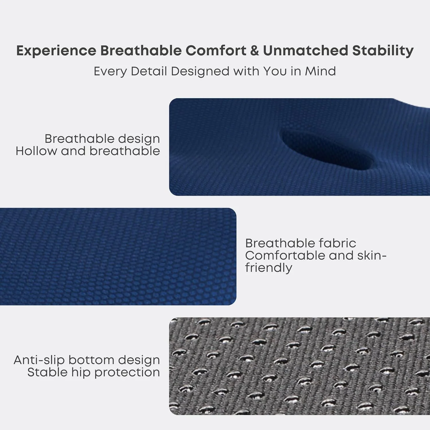 بالشتک فوم صندلی مموری - پشتیبانی از صندلی برای صندلی اداری، ماشین و استفاده در منزل - روکش تنفسی - آبی بالشتک فوم صندلی مموری - پشتیبانی از صندلی برای صندلی اداری، ماشین و استفاده در منزل - روکش تنفسی - آبی