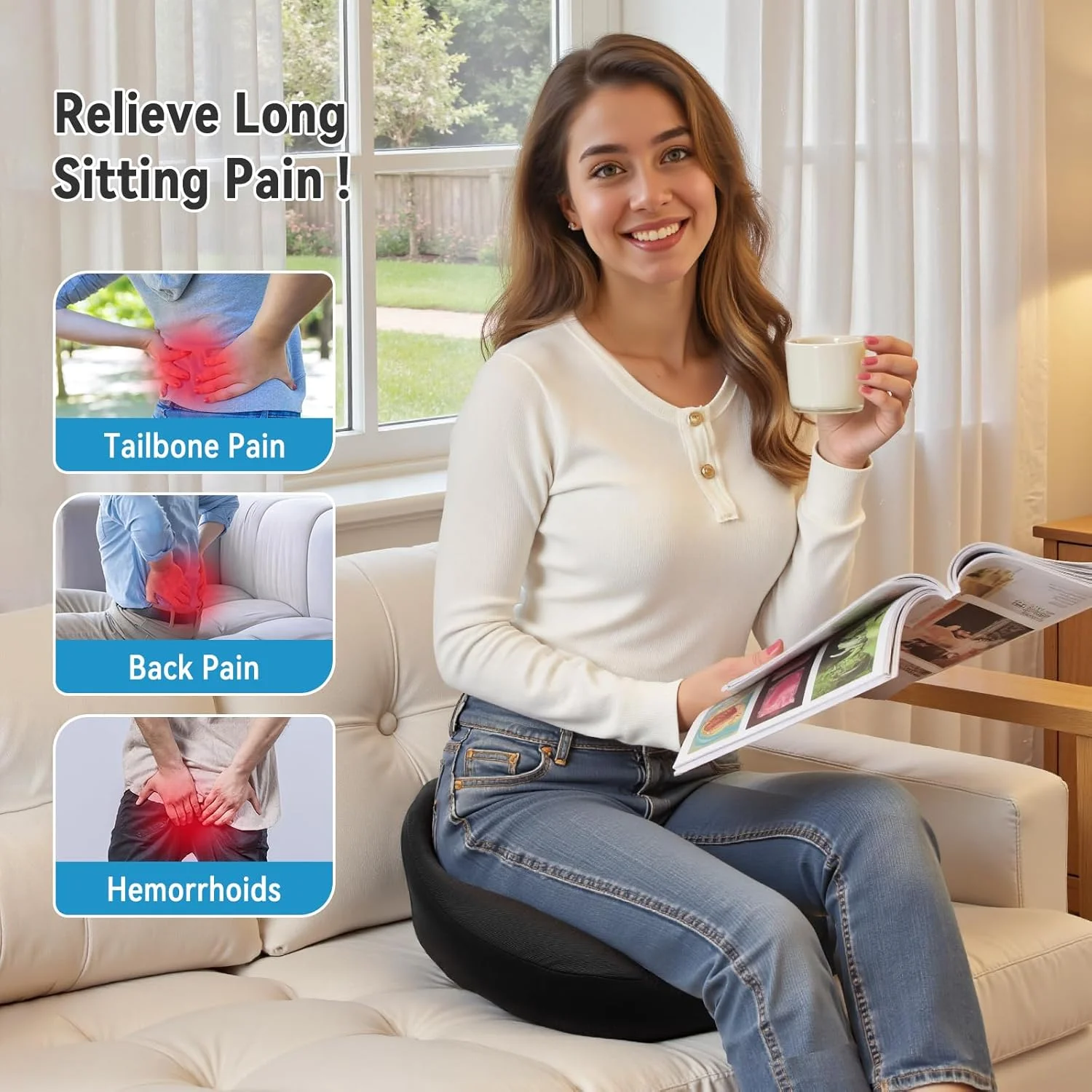 بالشتک دنبالچه Warmiehomy برای تسکین درد دنبالچه، بالشتک بزرگ ارگونومیک صندلی اداری، بالشتک صندلی فوم حافظه دار برای سیاتیک، بالشتک صندلی کاهش فشار برای صندلی اداری، صندلی گیمینگ، ماشین، ویلچر بالشتک دنبالچه Warmiehomy برای تسکین درد دنبالچه، بالشتک بزرگ ارگونومیک صندلی اداری، بالشتک صندلی فوم حافظه دار برای سیاتیک، بالشتک صندلی کاهش فشار برای صندلی اداری، صندلی گیمینگ، ماشین، ویلچر