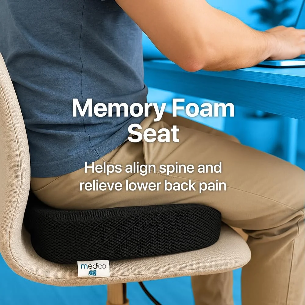 بالشتک صندلی مموری فوم برای تسکین درد دنبالچه، بالشتک صندلی ارتوپدی برای صندلی اداری، صندلی ماشین، هواپیما، بالشت ماساژ دنبالچه راحت برای کارمندان اداری که طولانی مدت می نشینند، رانندگان ماشین بالشتک صندلی مموری فوم برای تسکین درد دنبالچه، بالشتک صندلی ارتوپدی برای صندلی اداری، صندلی ماشین، هواپیما، بالشت ماساژ دنبالچه راحت برای کارمندان اداری که طولانی مدت می نشینند، رانندگان ماشین