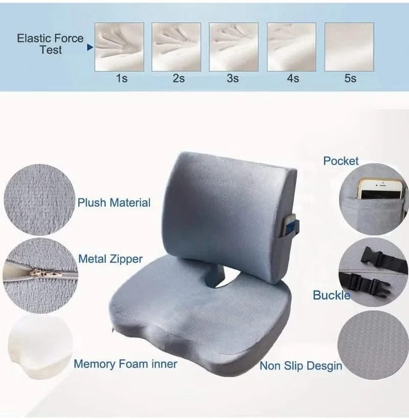 بالشتک صندلی فوم حافظهدار طبی URbazaar، بالشتک دنبالچه ضد لغزش با قسمت زیرین U شکل برای صندلی اداری، ماشین، ویلچر، بالشتک پشتی تنفسی برای تسکین درد دنبالچه سیاتیک (خاکستری) بالشتک صندلی فوم حافظهدار طبی URbazaar، بالشتک دنبالچه ضد لغزش با قسمت زیرین U شکل برای صندلی اداری، ماشین، ویلچر، بالشتک پشتی تنفسی برای تسکین درد دنبالچه سیاتیک (خاکستری)
