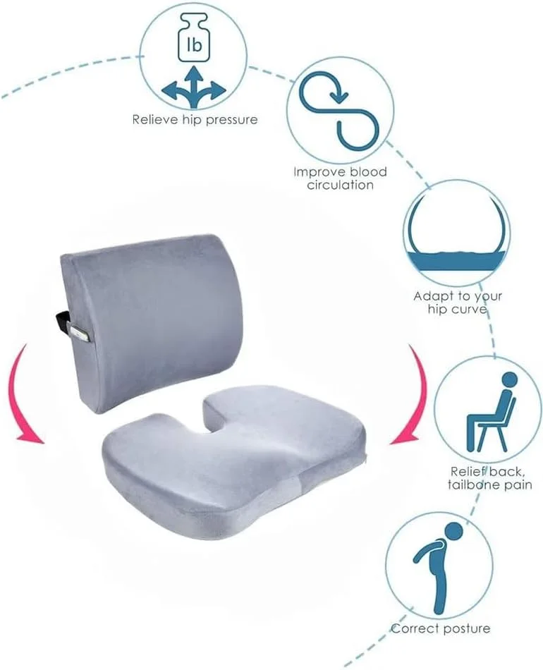 بالشتک صندلی فوم حافظهدار طبی URbazaar، بالشتک دنبالچه ضد لغزش با قسمت زیرین U شکل برای صندلی اداری، ماشین، ویلچر، بالشتک پشتی تنفسی برای تسکین درد دنبالچه سیاتیک (خاکستری) بالشتک صندلی فوم حافظهدار طبی URbazaar، بالشتک دنبالچه ضد لغزش با قسمت زیرین U شکل برای صندلی اداری، ماشین، ویلچر، بالشتک پشتی تنفسی برای تسکین درد دنبالچه سیاتیک (خاکستری)