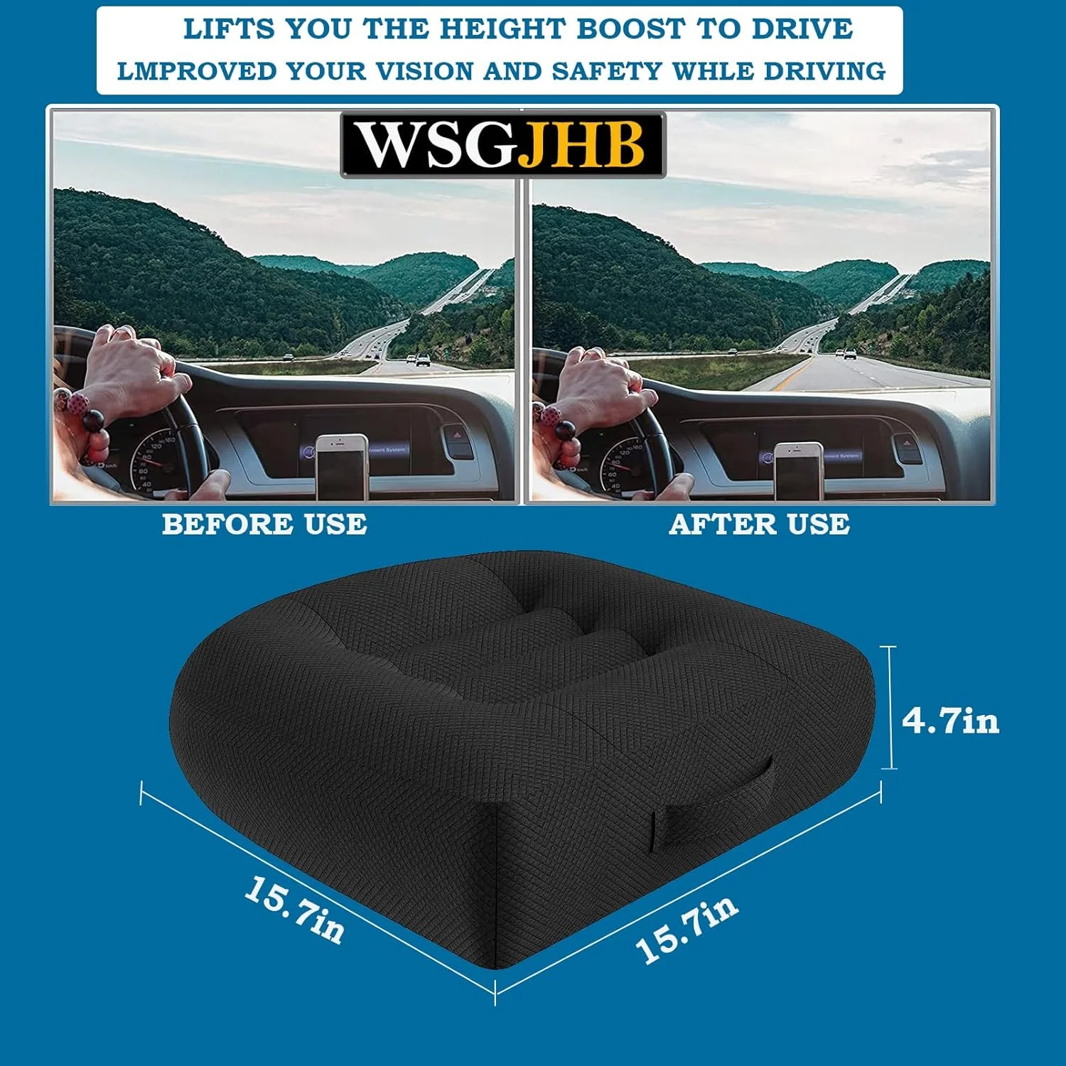 بالشتک صندلی خودرو WSGJHB، بالشتک حالت دهنده، توری قابل تنفس قابل حمل، به طور موثر میدان دید را 12 سانتی متر افزایش می دهد، ایده آل برای دفتر، خانه، بالشتک های صندلی زاویه دار، مشکی بالشتک صندلی خودرو WSGJHB، بالشتک حالت دهنده، توری قابل تنفس قابل حمل، به طور موثر میدان دید را 12 سانتی متر افزایش می دهد، ایده آل برای دفتر، خانه، بالشتک های صندلی زاویه دار، مشکی