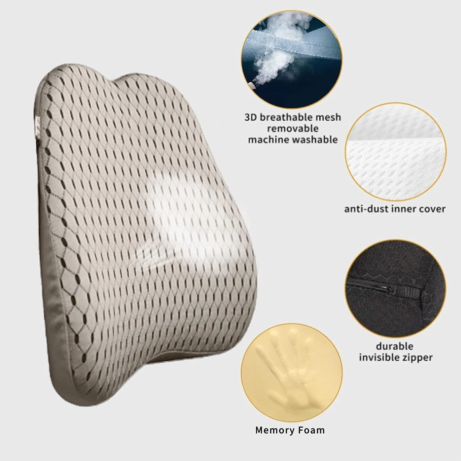 بالشتک طبی مموری فوم پشتی صندلی خودرو XINJUN - مناسب برای صندلی ماشین، صندلی اداری، صندلی های تکیه گاه دار، مبل و غیره (بژ) بالشتک طبی مموری فوم پشتی صندلی خودرو XINJUN - مناسب برای صندلی ماشین، صندلی اداری، صندلی های تکیه گاه دار، مبل و غیره (بژ)