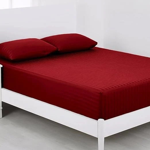 ملحفه کش‌دار سوپرمور فوق‌العاده نرم 120GSM با جیب اضافی عمیق 20 سانتی‌متری همراه با روبالشتی (زرشکی، 160x200 سانتی‌متر)