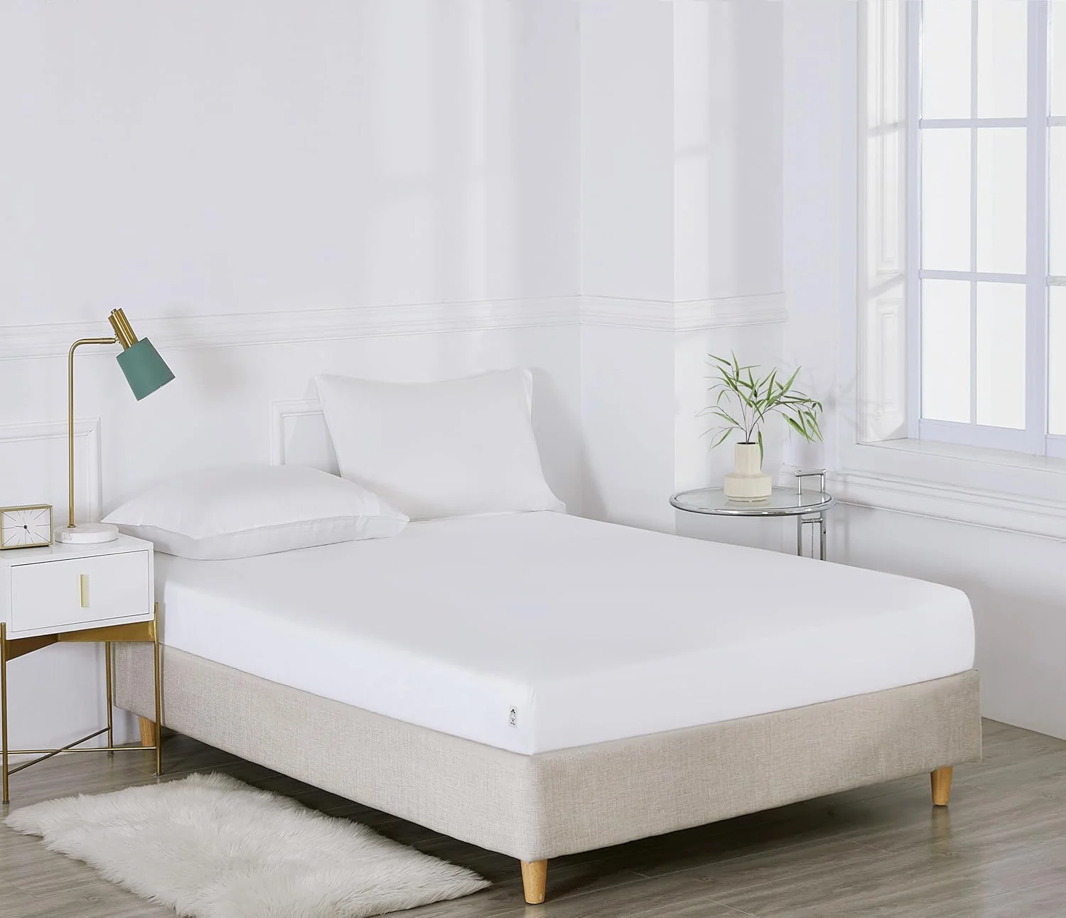 ست ملحفه تخت بامبو ارگانیک SohoHippo، سایز کینگ 180x200 سانتی متر | شامل ملحفه کش‌دار | 2 روبالشی | خنک | ضد باکتری و ضد آلرژی | دارای کش پهن 5 سانتی متری قوی در اطراف ملحفه