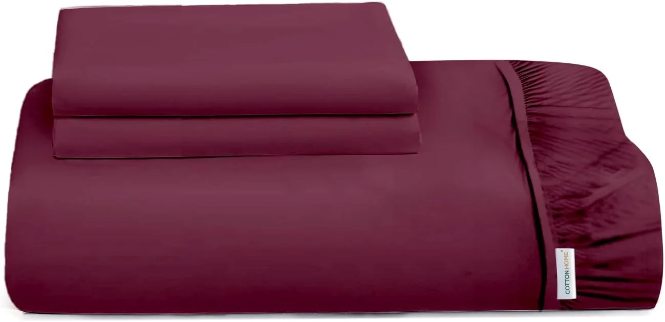 ست ملحفه کشدار سه تکه کتان هوم 200x200 سانتیمتر به همراه 2 روبالشی، بسیار نرم، مناسب تخت سوپر کینگ، راحت، سبک و تنفسپذیر، مناسب برای تشک تا عمق 30 سانتیمتر (زرشکی) ست ملحفه کشدار سه تکه کتان هوم 200x200 سانتیمتر به همراه 2 روبالشی، بسیار نرم، مناسب تخت سوپر کینگ، راحت، سبک و تنفسپذیر، مناسب برای تشک تا عمق 30 سانتیمتر (زرشکی)