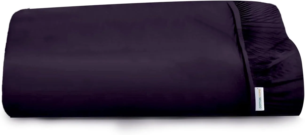ملحفه کش دار یک تکه کتان هوم - بنفش 200x200 سانتی متر / 79x79 اینچ، روکش تشک فوق العاده نرم، مناسب برای تشک تا عمق 30 سانتی متر، روکش ملحفه قابل تنفس و قابل شستشو