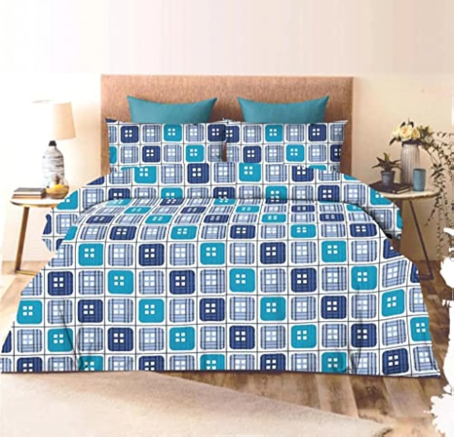 ست ملحفه تخت دونفره سایز بزرگ پنبه ای شامل ملحفه و روبالشتی، طرح راه راه آبی - Imperial Collection - Express Bedsheet ست ملحفه تخت دونفره سایز بزرگ پنبه ای شامل ملحفه و روبالشتی، طرح راه راه آبی - Imperial Collection - Express Bedsheet