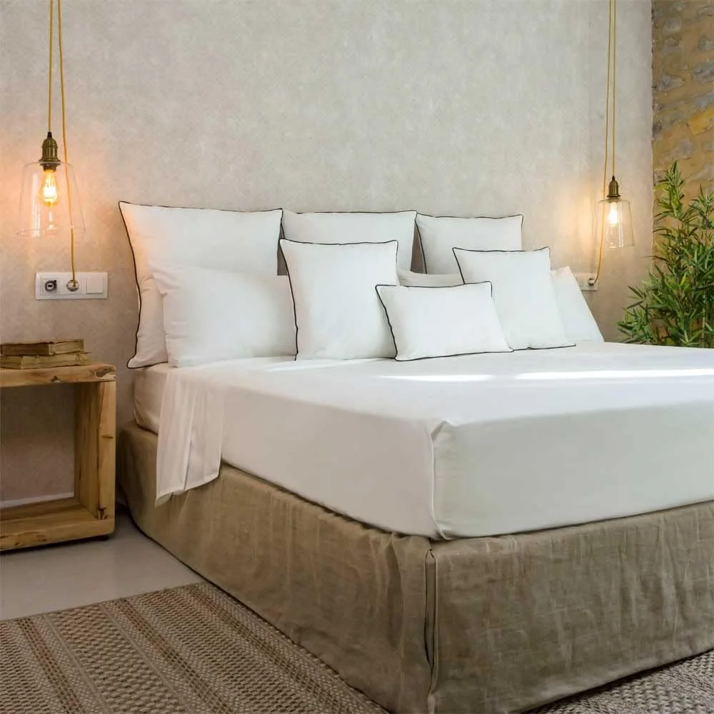 ست ملحفه کتان آرتین 90x190/200 پنبه ارگانیک مدل TURIA سفید 3 تکه: ملحفه رو، 1 روبالشی، ملحفه کش‌دار قابل تنظیم دارای گواهی Gots