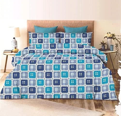 ست ملحفه تخت دونفره سایز بزرگ پنبه ای شامل ملحفه و روبالشتی، طرح راه راه آبی - Imperial Collection - Express Bedsheet ست ملحفه تخت دونفره سایز بزرگ پنبه ای شامل ملحفه و روبالشتی، طرح راه راه آبی - Imperial Collection - Express Bedsheet