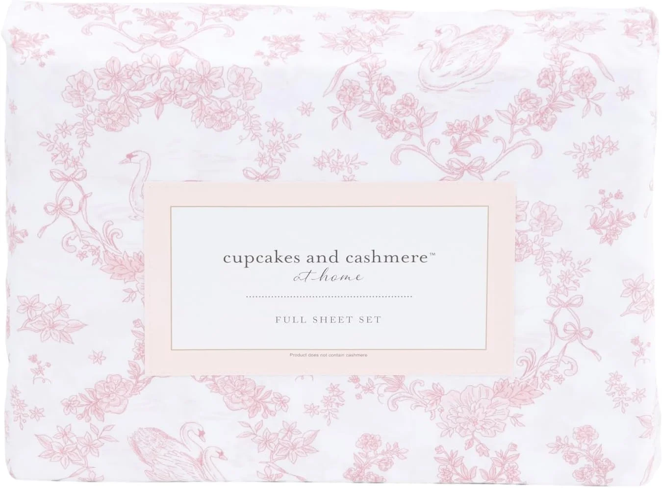 ست ملحفه طرح قو و گل های صورتی، سایز کینگ