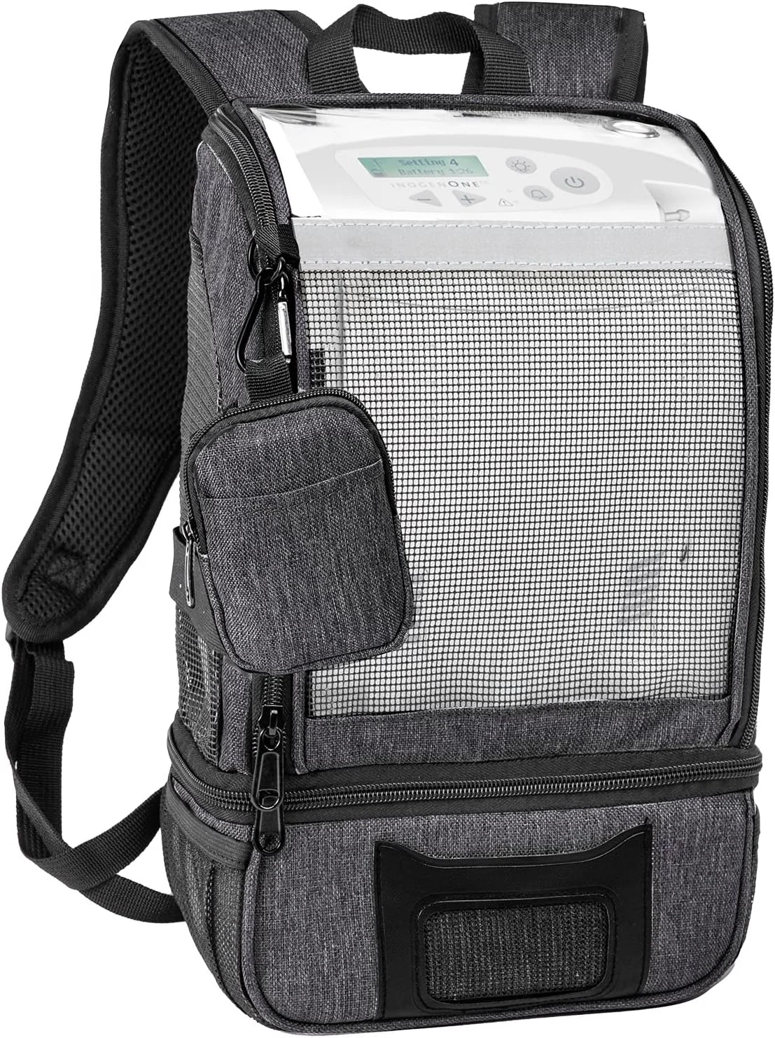 کیف کوله پشتی دستگاه اکسیژن ساز قابل حمل BAGSFY سازگار با Inogen One G3 & G5، کیف حمل سبک وزن دستگاه اکسیژن (خاکستری)