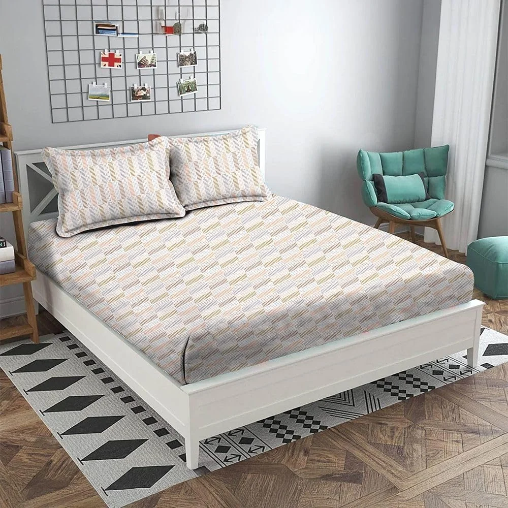 ست ملحفه کشدار دونا هوم مدل Albany مناسب تخت کویین، سایز 160X200+30 سانتیمتر / 50X75+15 سانتیمتر، طرح راتان بژ | 80% پنبه، 20% لایوسل، مناسب اتاق خواب ست ملحفه کشدار دونا هوم مدل Albany مناسب تخت کویین، سایز 160X200+30 سانتیمتر / 50X75+15 سانتیمتر، طرح راتان بژ | 80% پنبه، 20% لایوسل، مناسب اتاق خواب