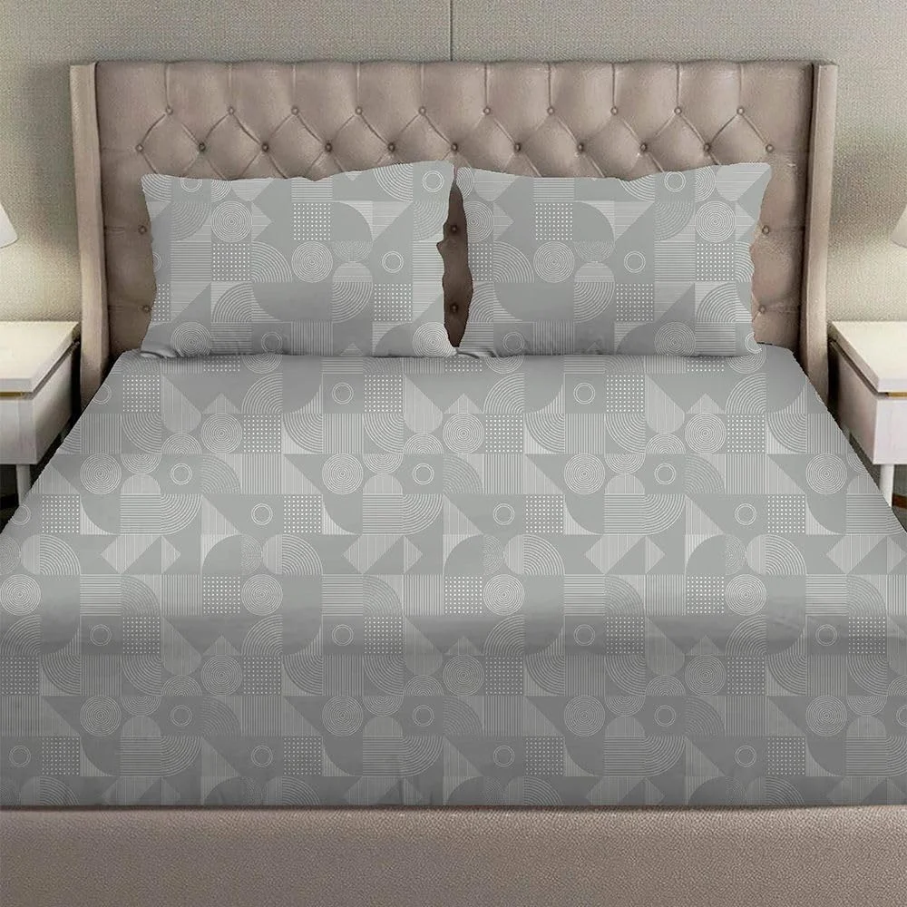 ست ملحفه کش دار یک نفره دانوب هوم مدل آلبانی، خاکستری راه راه، 120X200+30 سانتی متر / 50X75+15 سانتی متر، 80% پنبه، 20% لایوسل، مناسب اتاق خواب