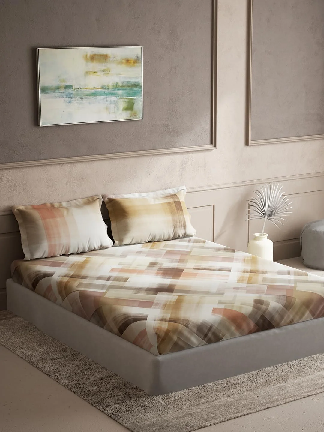 ملحفه کینگ سایز تخت خواب دو نفره D'Decor، طرح Prism، جنس 100% پنبه، به همراه 2 روبالشتی، کیفیت عالی (ANGORA) ملحفه کینگ سایز تخت خواب دو نفره D'Decor، طرح Prism، جنس 100% پنبه، به همراه 2 روبالشتی، کیفیت عالی (ANGORA)