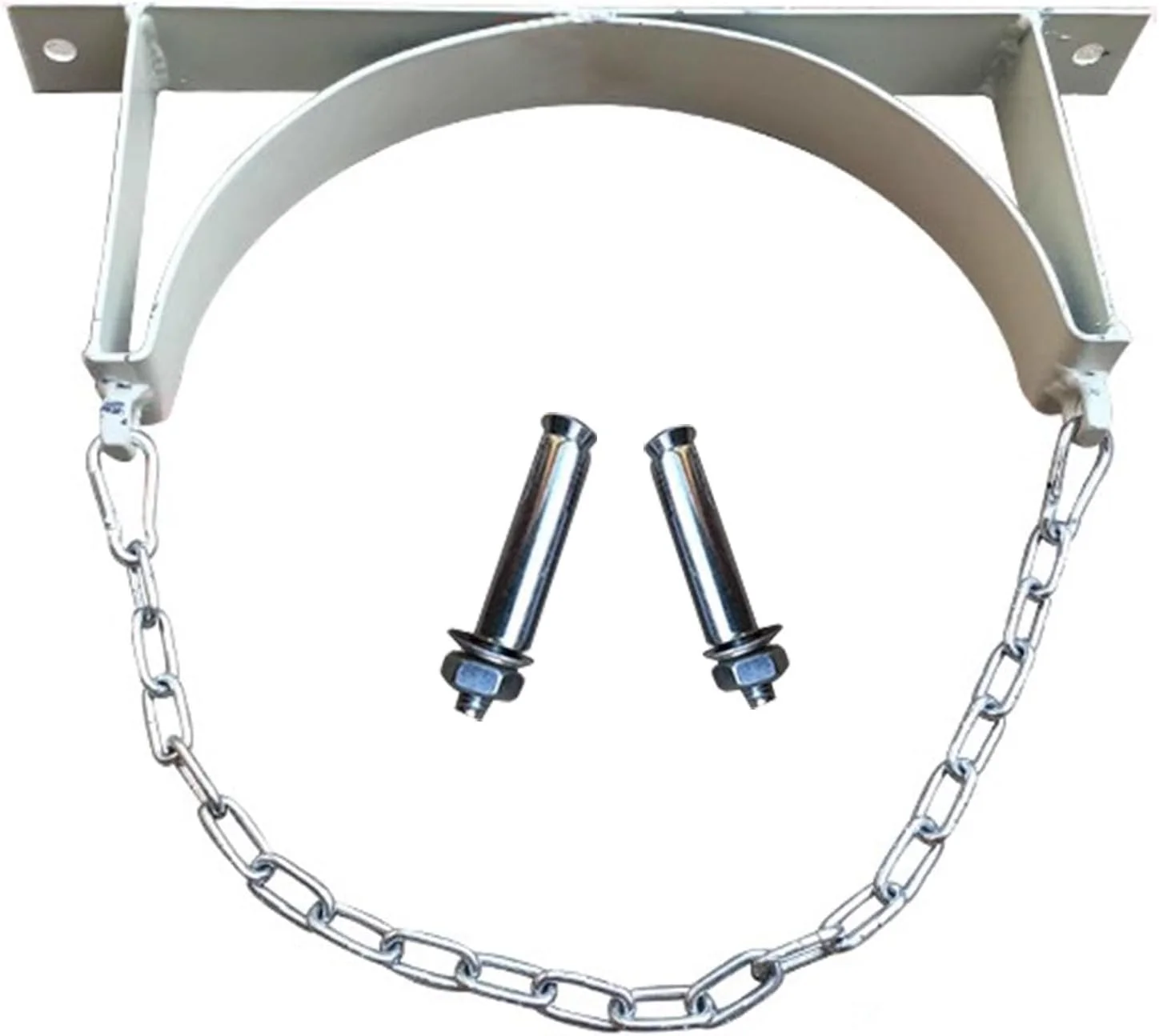 نگهدارنده مخزن سیلندر اکسیژن تکی/دوتایی برای بیمارستان ها، منزل، آویز نگهدارنده O2، براکت فلزی مخزن سیلندر با پیچ، ابزار ثابت سیلندرهای قابل تنظیم (سفید، تکی)