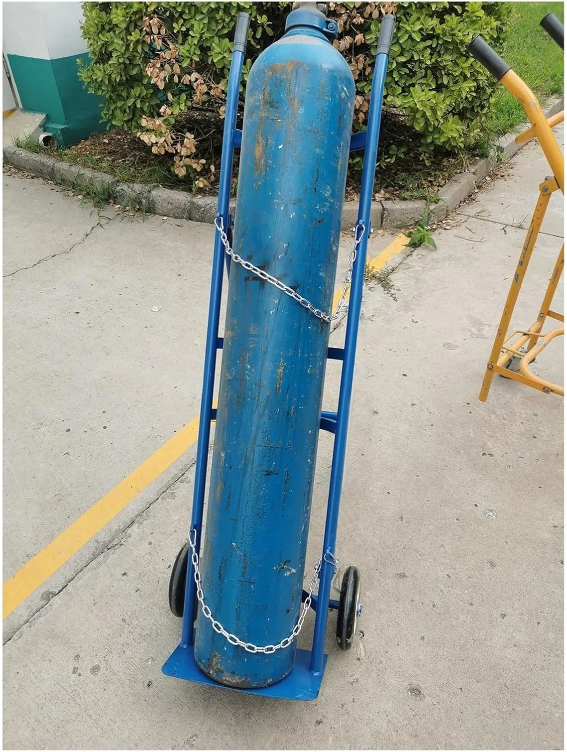 چرخ دستی حمل سیلندر اکسیژن سنگین با چرخ و زنجیر، پایه نگهدارنده بطری گاز پزشکی متحرک برای کارگاه ها، آزمایشگاه ها و منازل