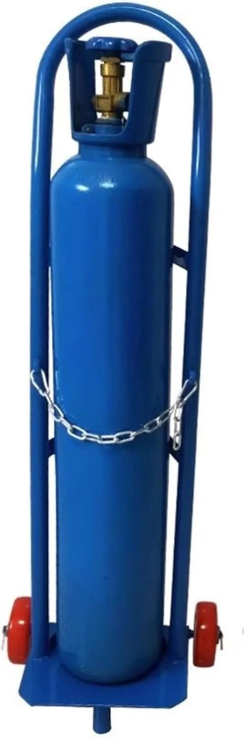 چرخ دستی حمل کپسول گاز، ارابه حمل کپسول اکسیژن قابل حمل با 2 چرخ، قفسه سبک وزن کپسول گاز برای حمل و نقل آسان (آبی 22x18x95 سانتی متر)