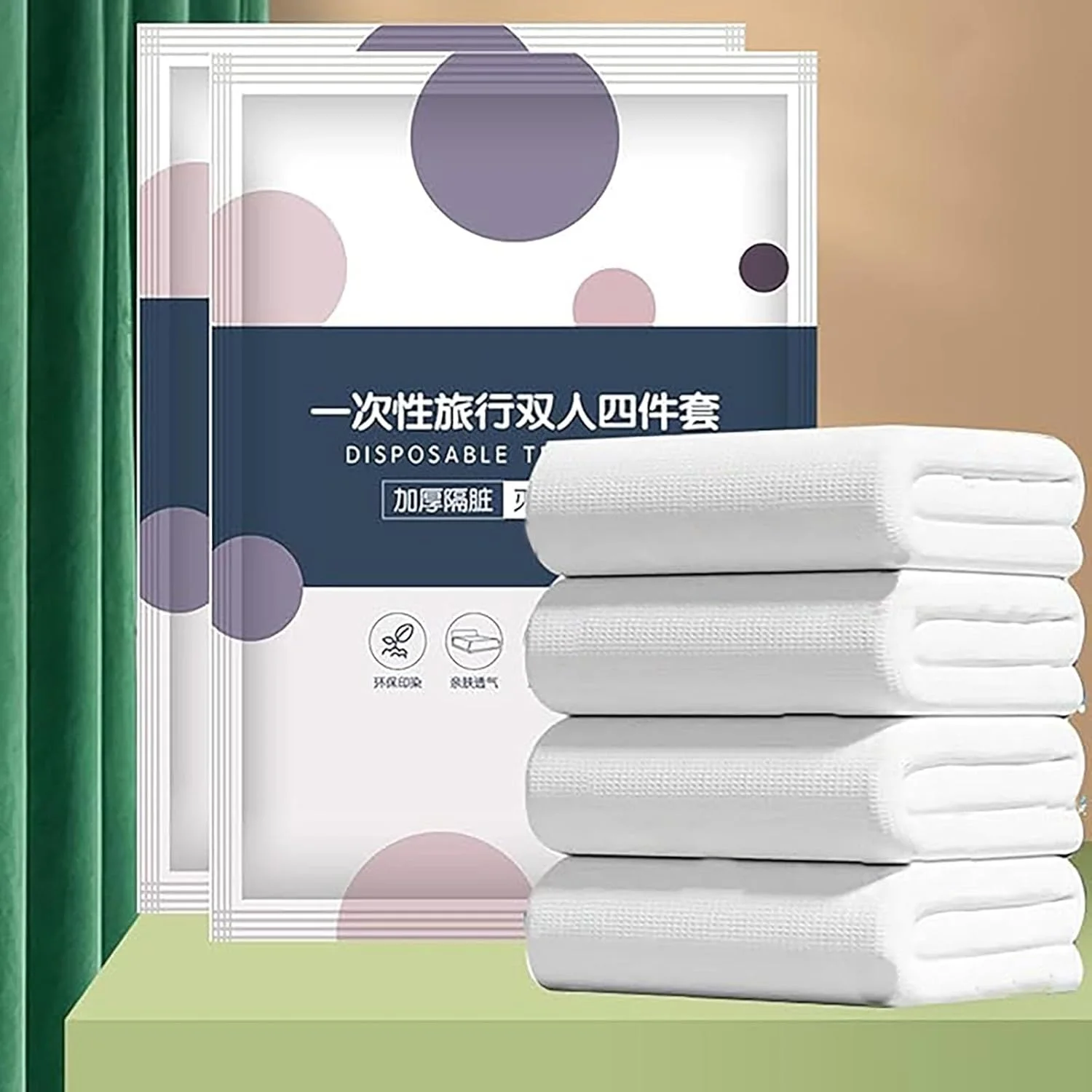 ست ملحفه یکبار مصرف مسافرتی 4 تکه، ملحفه های نرم و تنفسی یکبار مصرف قابل حمل برای سفر کاری، هتل، کمپینگ در فضای باز شامل 1 روکش لحاف، 1 ملحفه و 2 روبالشی. (سفید) ست ملحفه یکبار مصرف مسافرتی 4 تکه، ملحفه های نرم و تنفسی یکبار مصرف قابل حمل برای سفر کاری، هتل، کمپینگ در فضای باز شامل 1 روکش لحاف، 1 ملحفه و 2 روبالشی. (سفید)