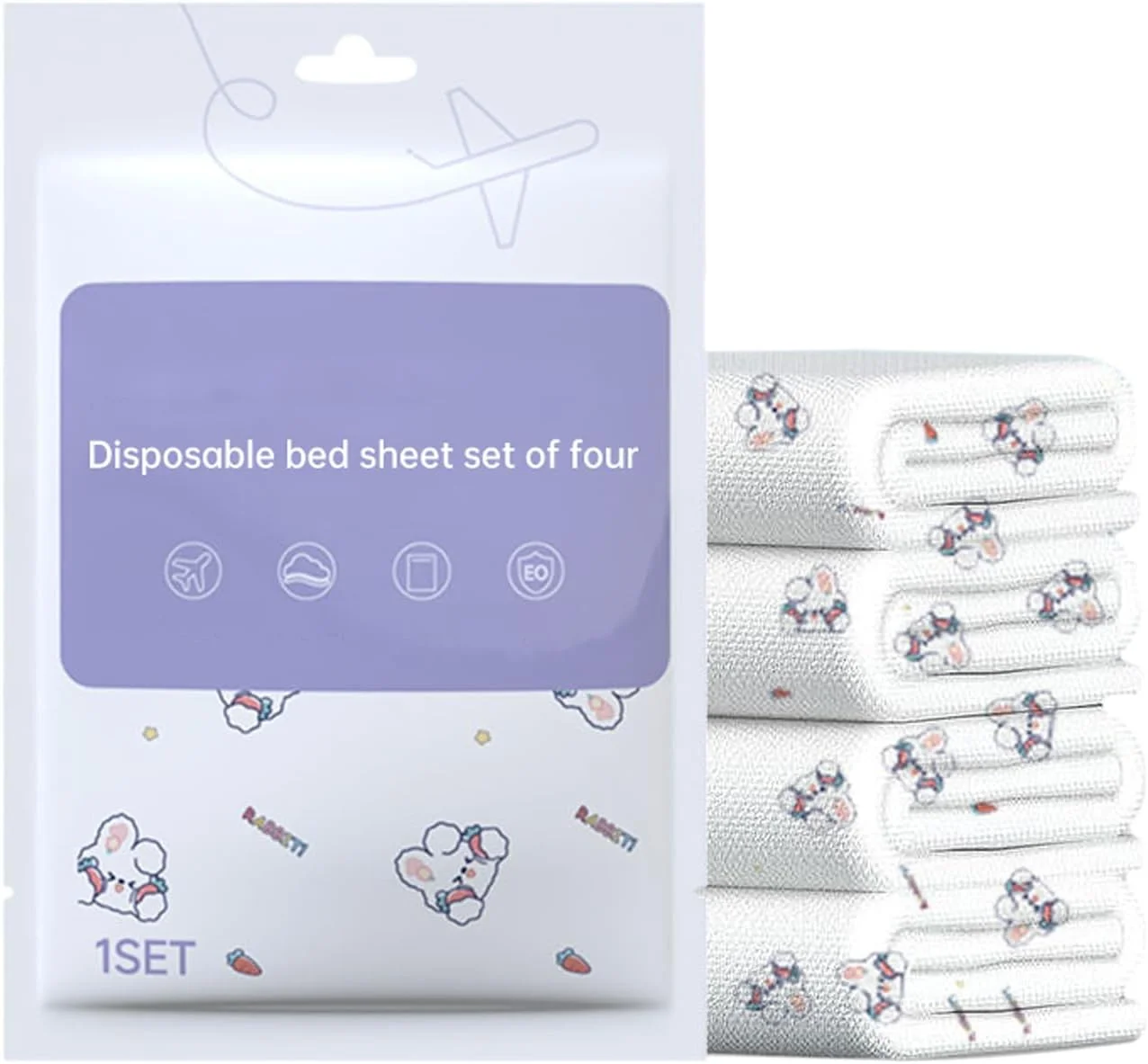 ست ملحفه یکبار مصرف 4 تکه برای هتل، ملحفه مسافرتی قابل حمل، ملحفه یکبار مصرف برای پوشش رختخواب، ست رختخواب یکبار مصرف شامل 1 ملحفه، 1 روکش لحاف و 2 روبالشی برای مسافرت (طرح چاپی) ست ملحفه یکبار مصرف 4 تکه برای هتل، ملحفه مسافرتی قابل حمل، ملحفه یکبار مصرف برای پوشش رختخواب، ست رختخواب یکبار مصرف شامل 1 ملحفه، 1 روکش لحاف و 2 روبالشی برای مسافرت (طرح چاپی)