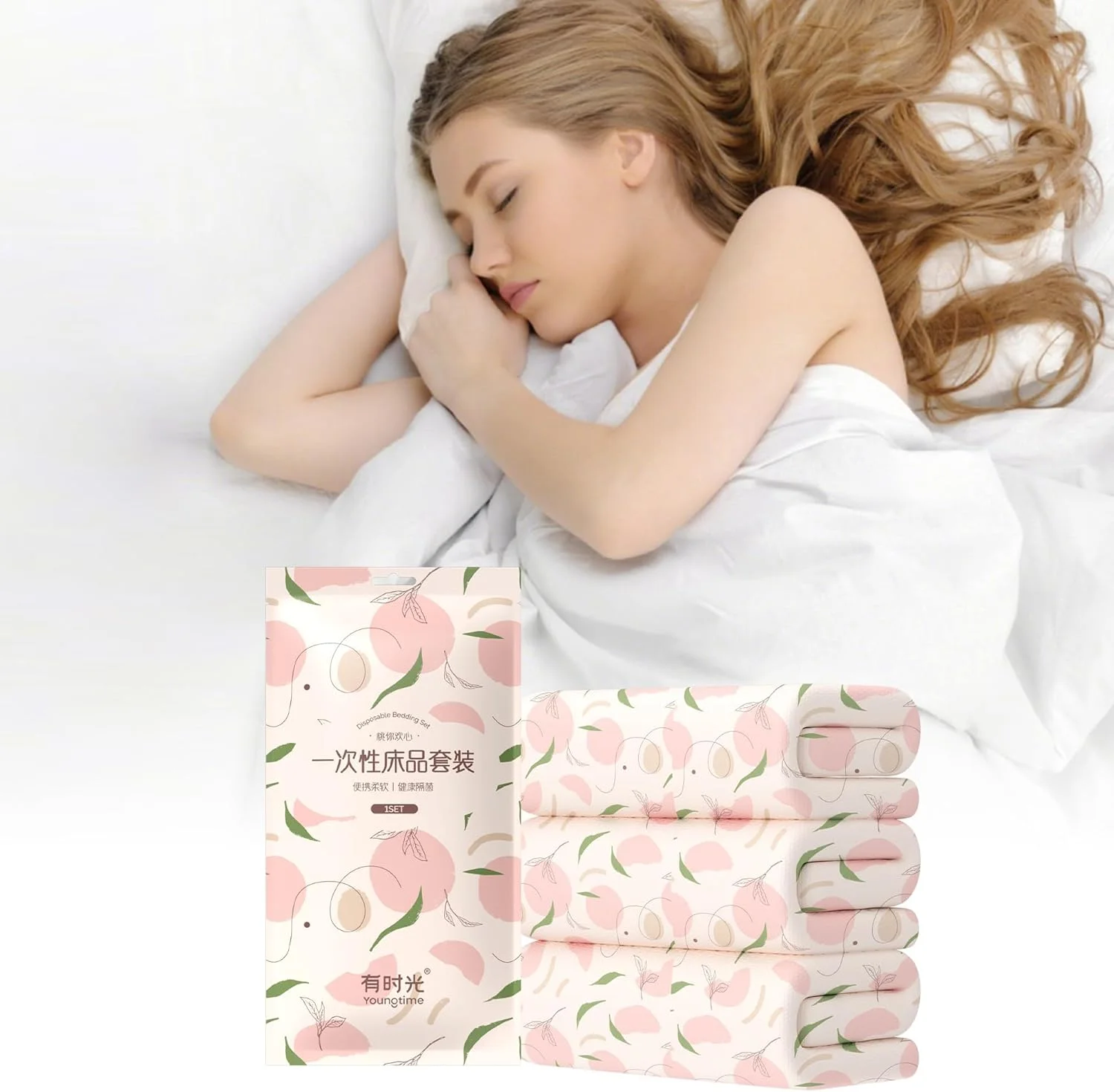 ملحفه یکبار مصرف کش دار، ست ملحفه مسافرتی یکبار مصرف شامل ملحفه، روکش لحاف و روبالشی برای مسافرت، هتل، اسپا - طرح هلو ملحفه یکبار مصرف کش دار، ست ملحفه مسافرتی یکبار مصرف شامل ملحفه، روکش لحاف و روبالشی برای مسافرت، هتل، اسپا - طرح هلو