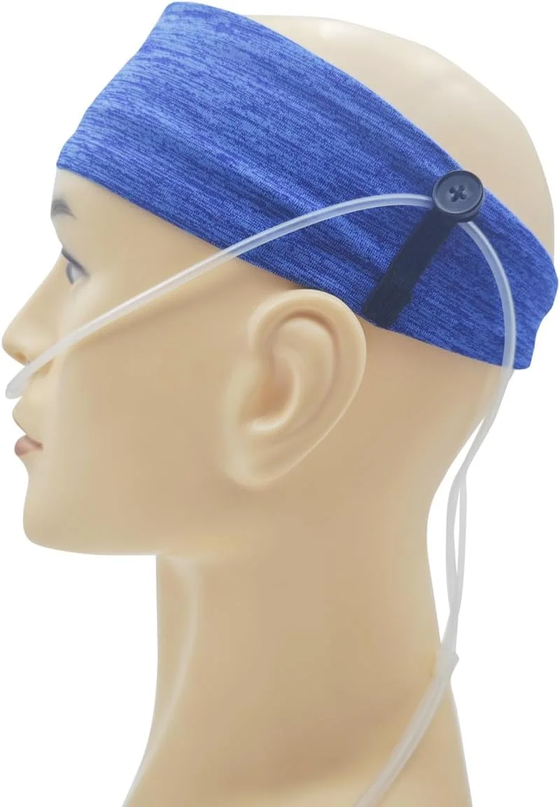 محافظ گوش راحت برای لوله اکسیژن - هدبند کانولا | تجربه اکسیژن خود را ارتقا دهید، تناسب ایمن برای جلوگیری از درد گوش (راه راه آبی)