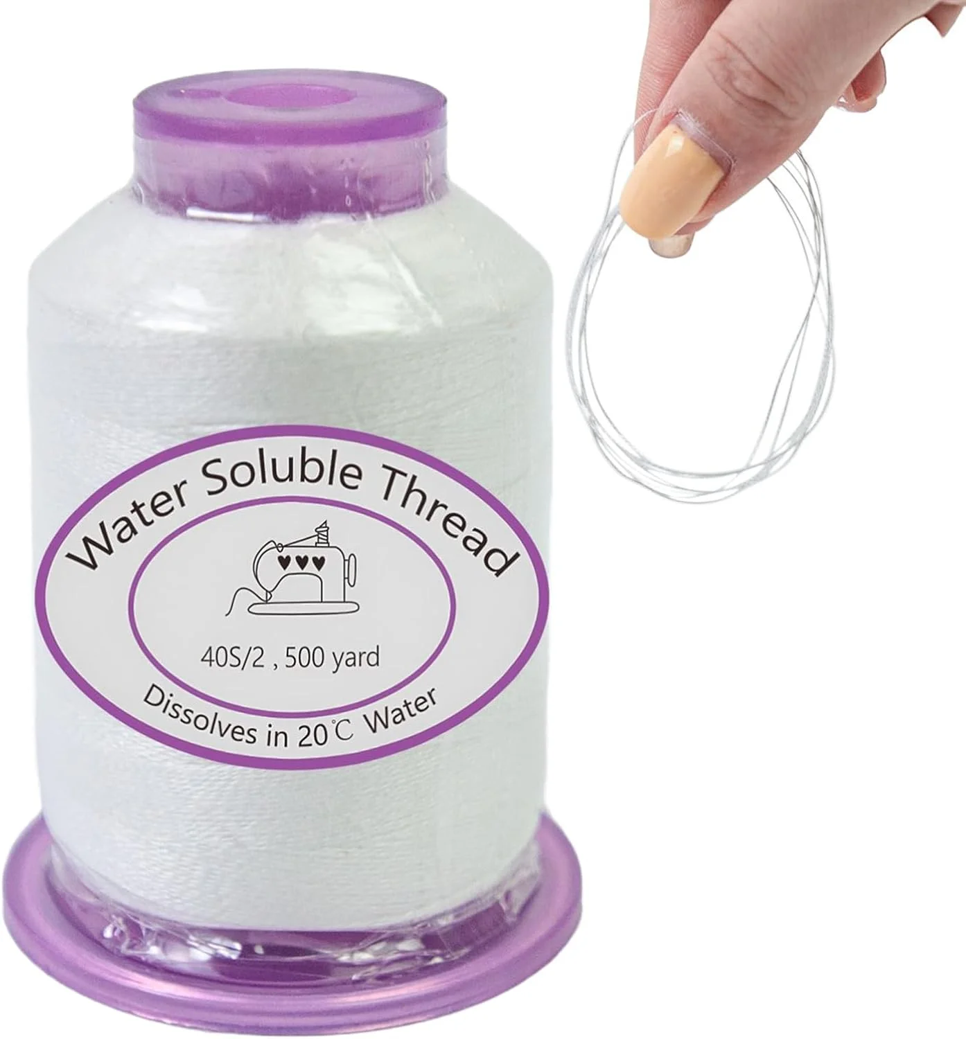 نخ خیاطی - قرقره نخ محلول در آب 455 متری، نخ حل شدنی برای پروژه های لحاف دوزی، خلق آثار هنری پارچه ای، صنایع دستی و ساخت لباس نخ خیاطی - قرقره نخ محلول در آب 455 متری، نخ حل شدنی برای پروژه های لحاف دوزی، خلق آثار هنری پارچه ای، صنایع دستی و ساخت لباس