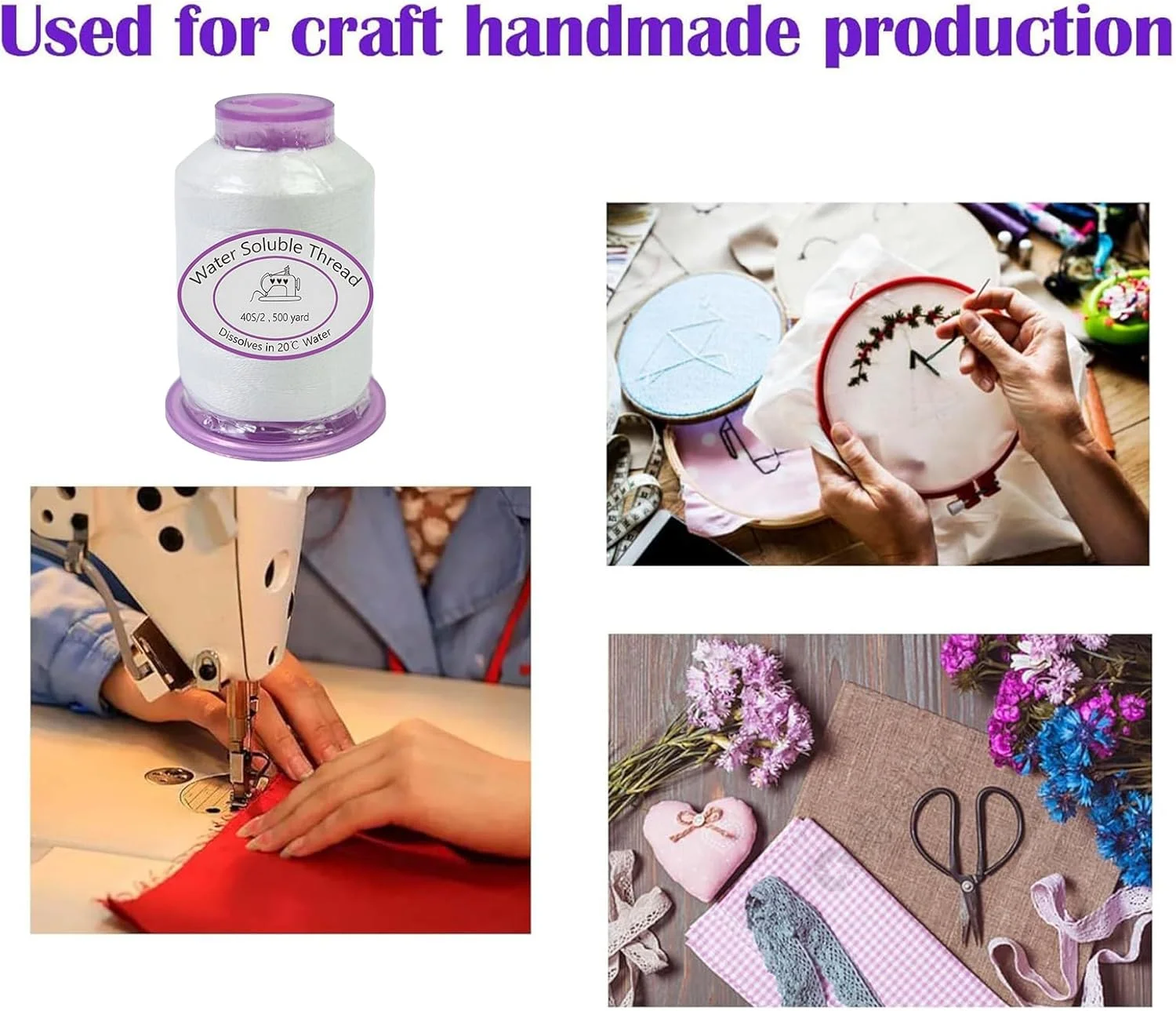 نخ خیاطی - قرقره نخ محلول در آب 455 متری، نخ حل شدنی برای پروژه های لحاف دوزی، خلق آثار هنری پارچه ای، صنایع دستی و ساخت لباس نخ خیاطی - قرقره نخ محلول در آب 455 متری، نخ حل شدنی برای پروژه های لحاف دوزی، خلق آثار هنری پارچه ای، صنایع دستی و ساخت لباس