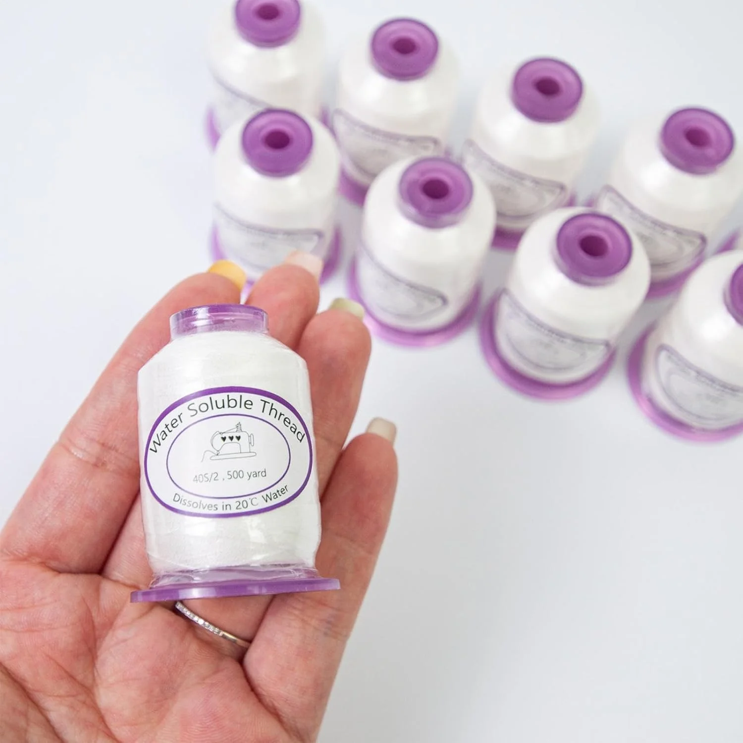 نخ خیاطی - قرقره نخ محلول در آب 455 متری، نخ حل شدنی برای پروژه های لحاف دوزی، خلق آثار هنری پارچه ای، صنایع دستی و ساخت لباس نخ خیاطی - قرقره نخ محلول در آب 455 متری، نخ حل شدنی برای پروژه های لحاف دوزی، خلق آثار هنری پارچه ای، صنایع دستی و ساخت لباس