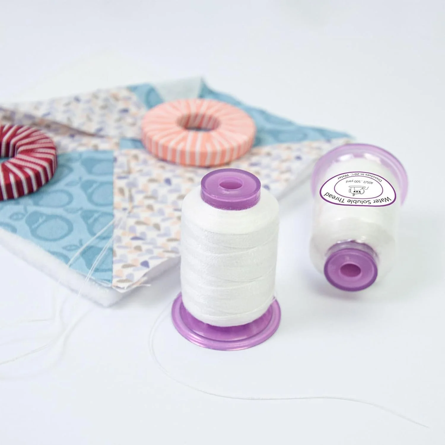 نخ خیاطی - قرقره نخ محلول در آب 455 متری، نخ حل شدنی برای پروژه های لحاف دوزی، خلق آثار هنری پارچه ای، صنایع دستی و ساخت لباس نخ خیاطی - قرقره نخ محلول در آب 455 متری، نخ حل شدنی برای پروژه های لحاف دوزی، خلق آثار هنری پارچه ای، صنایع دستی و ساخت لباس