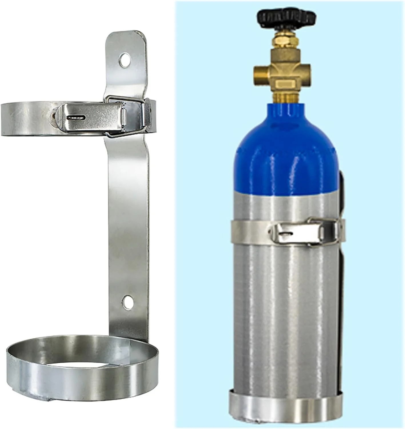 نگهدارنده کپسول اکسیژن استیل برای کپسول گاز کوچک 2، 2.8 و 4 لیتری، پایه کپسول اکسیژن با پایه یکپارچه، استند کپسول اکسیژن برای بیمارستان و مراکز درمانی