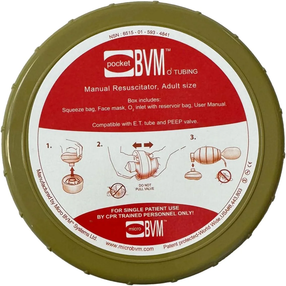 BVM جیبی با لوله اکسیژن از Micro BVM