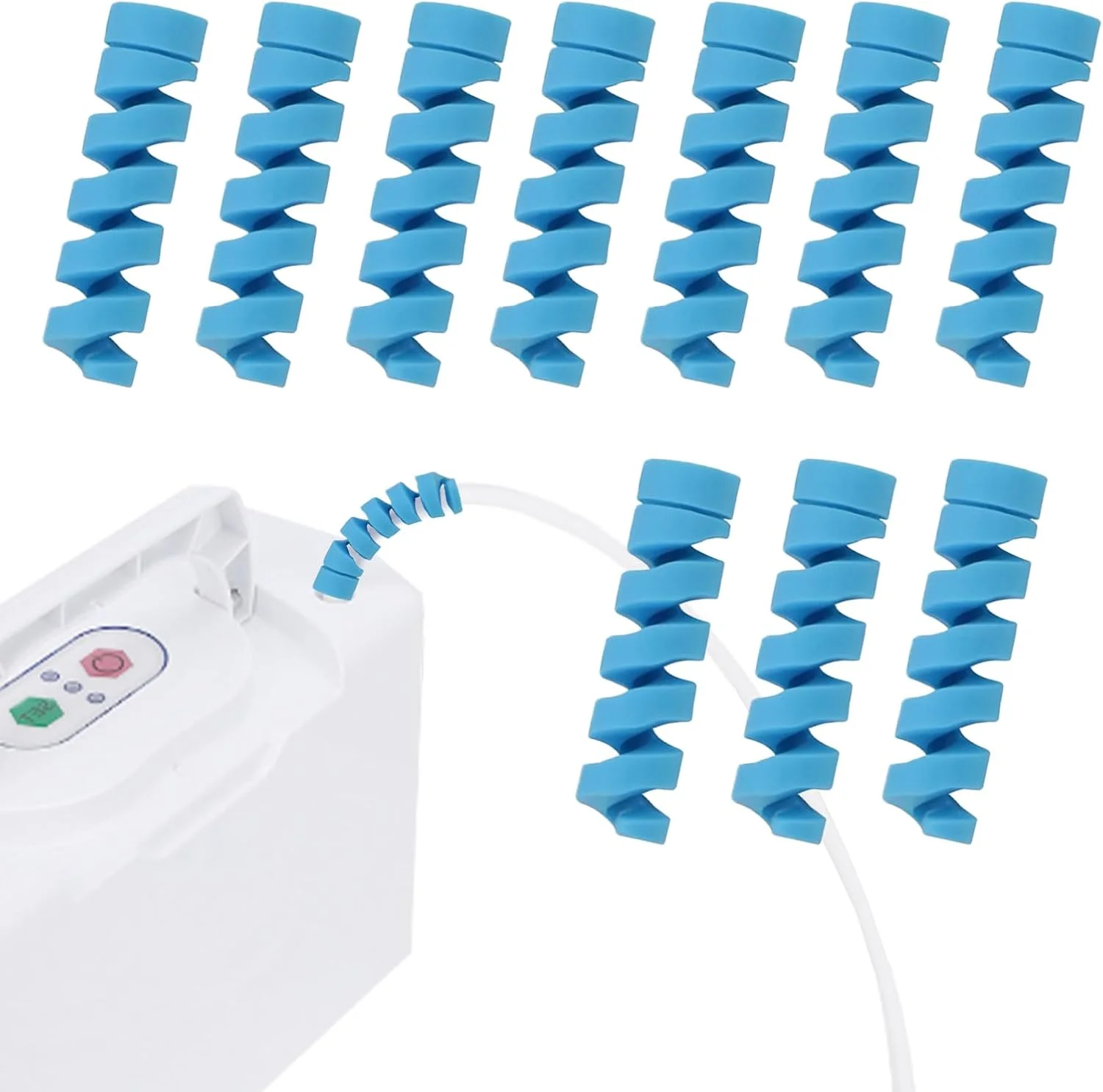نگهدارنده و صاف کننده لوله اکسیژن برای شلنگ، جلوگیری از گره خوردگی و خمیدگی در خطوط اکسیژن، لوازم جانبی دستگاه اکسیژن ساز، 10 عدد (آبی)