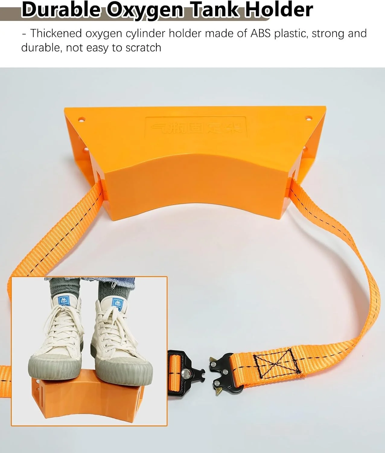 نگهدارنده مخزن اکسیژن، براکت دیواری برای سیلندر اکسیژن، قفسه نگهداری اکسیژن با سگک ایمنی جداشدنی، پایه مخزن اکسیژن برای بطری های نیتروژن پروپان (خاکستری) (نارنجی)