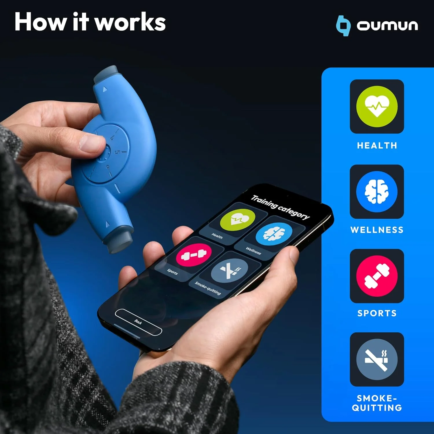 دستگاه تمرین تنفسی هوشمند Oumua | دستگاه تمرین ریه با اپلیکیشن هوش مصنوعی Oumua | دستگاه تمرین ریه با بیش از 30 پروتکل تمرینی | تمرین عضلات تنفسی برای بهبود سلامتی و عملکرد ورزشی دستگاه تمرین تنفسی هوشمند Oumua | دستگاه تمرین ریه با اپلیکیشن هوش مصنوعی Oumua | دستگاه تمرین ریه با بیش از 30 پروتکل تمرینی | تمرین عضلات تنفسی برای بهبود سلامتی و عملکرد ورزشی