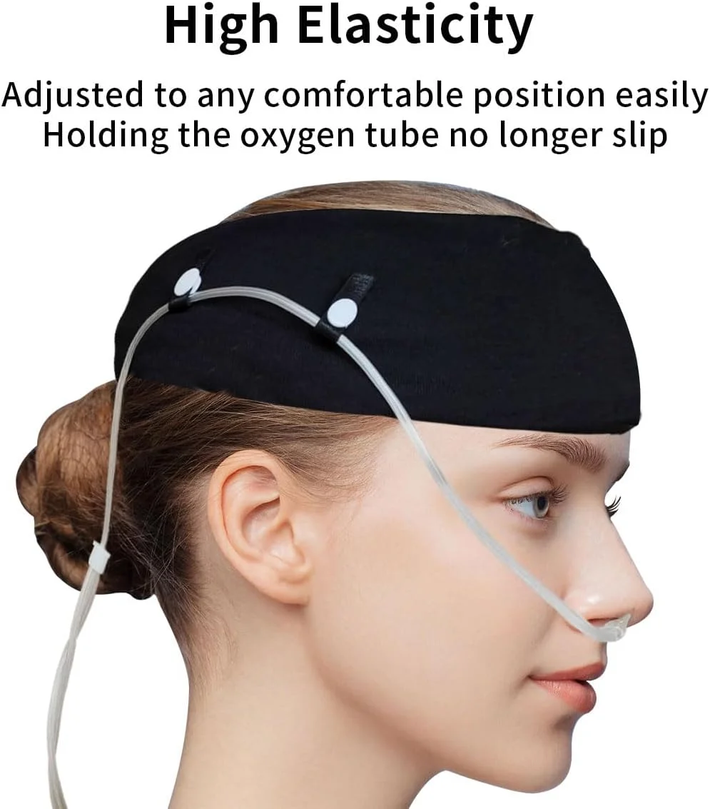 1 عدد هدبند نازال کانولا اکسیژن راحت، هدبند نازال کانولا اکسیژن، محافظ گوش برای لوله اکسیژن، هدبند الاستیک کانولا اکسیژن برای جلوگیری از درد گوش (مشکی)