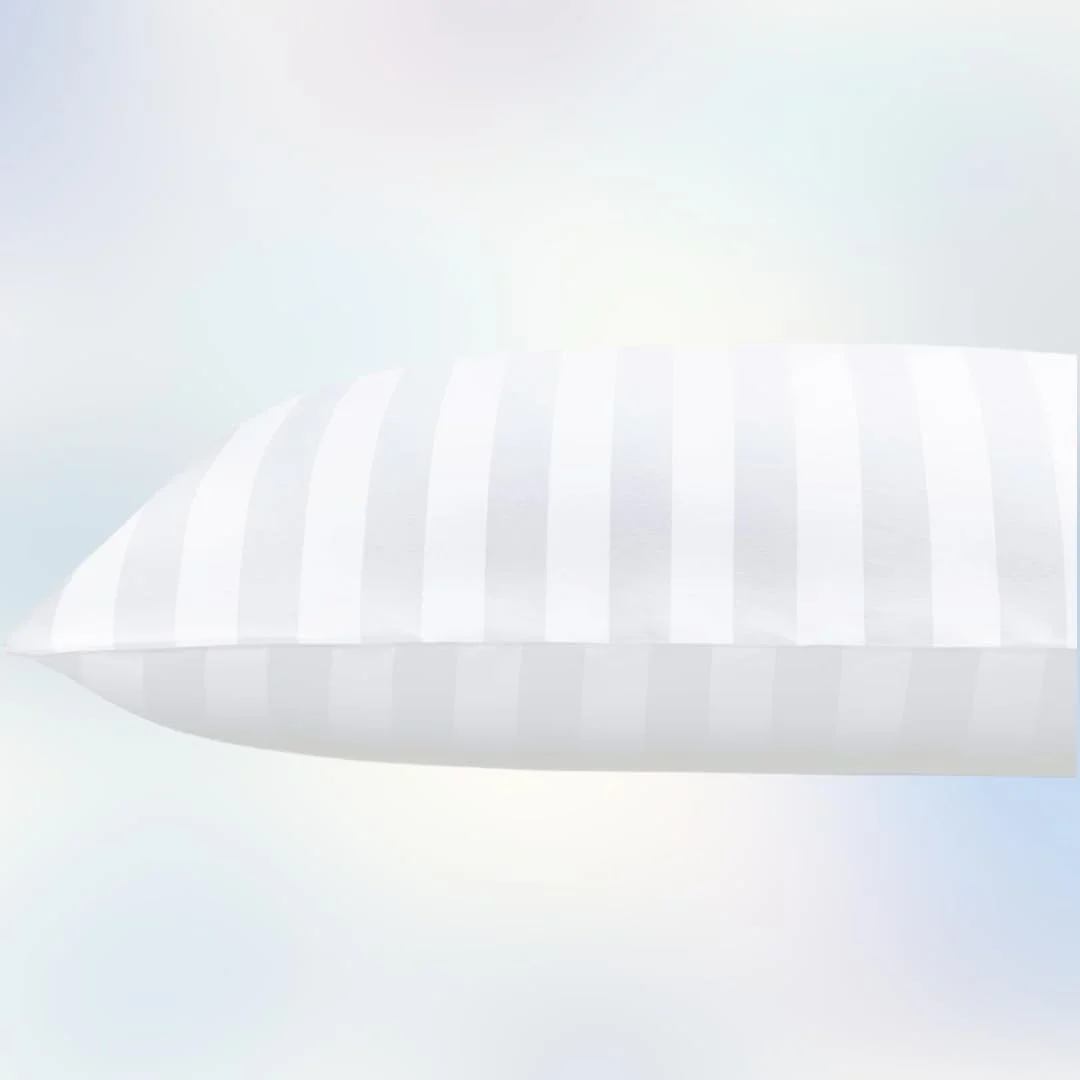 ست ملحفه کش‌دار سلینا، 3 تکه، سایز کوئین 160x200 سانتی‌متر، طرح راه راه میکروفایبر سفید، جیب عمیق 30 سانتی‌متری