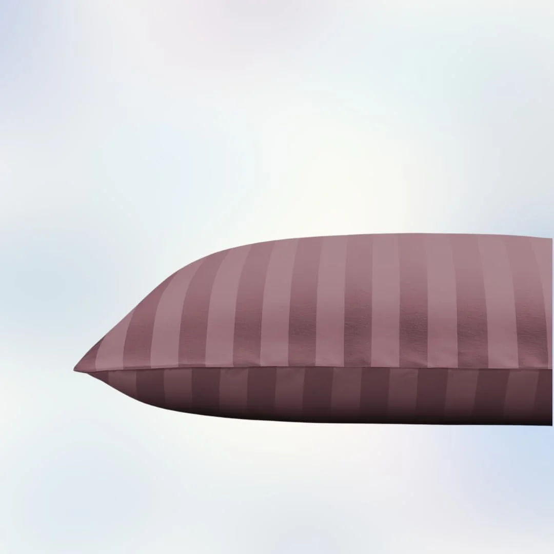 ست ملحفه کش‌دار سلینا، سایز کوئین 160 در 200 سانتی‌متر، طرح راه راه یاسی از جنس میکروفایبر، 3 تکه، عمق 30 سانتی‌متر