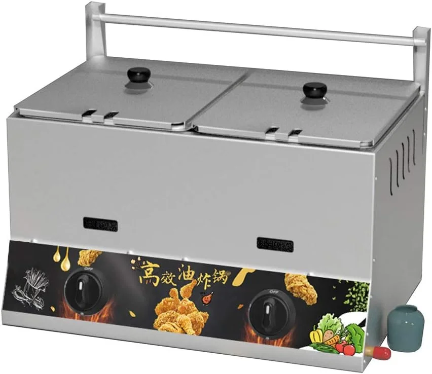 سرخ کن گازی 22 لیتری GZDrdkf، دو مخزنه استیل ضد زنگ، 2 سبد، رومیزی، تنظیم دستی دما برای تجهیزات آشپزخانه تجاری، رستوران و منزل سرخ کن گازی 22 لیتری GZDrdkf، دو مخزنه استیل ضد زنگ، 2 سبد، رومیزی، تنظیم دستی دما برای تجهیزات آشپزخانه تجاری، رستوران و منزل