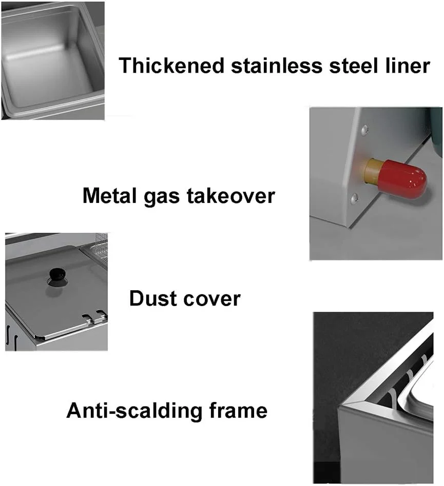 سرخ کن گازی 22 لیتری GZDrdkf، دو مخزنه استیل ضد زنگ، 2 سبد، رومیزی، تنظیم دستی دما برای تجهیزات آشپزخانه تجاری، رستوران و منزل