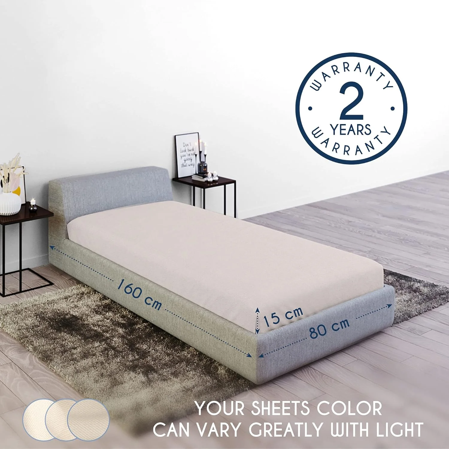 دریمزی - ملحفه کش دار - 80 x 160 - 100% پنبه جرسی دارای گواهینامه Oeko Tex - بژ - ملحفه کش دار 80 x 160 سانتی متر برای کودکان