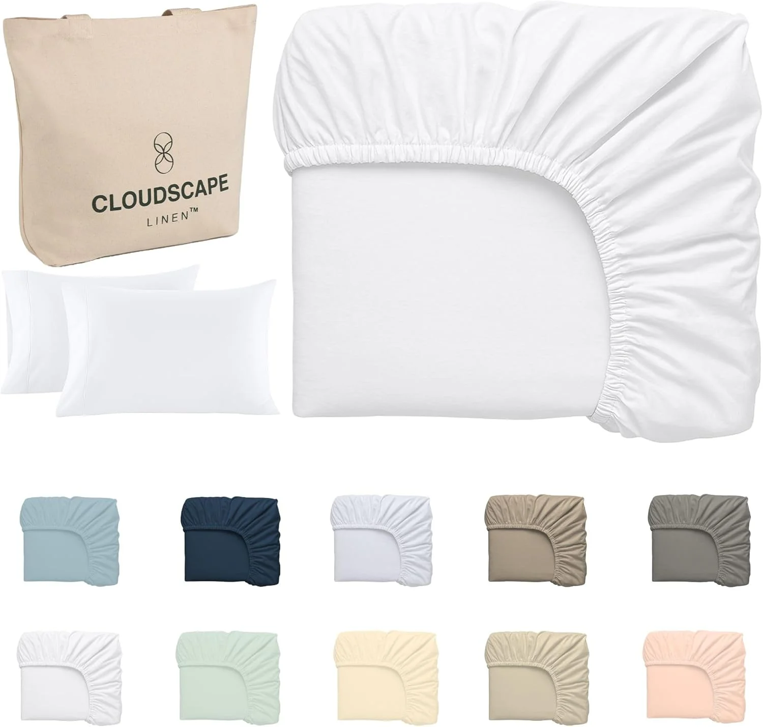 ست ملحفه سه تکه کتان ابریشمی مناسب تخت دو نفره، سایز ۱۶۰x۲۰۰ سانتی متر، بافت ۶۰۰، کیفیت هتلی، نرم و لطیف، تنفس پذیر و بادوام، سفید